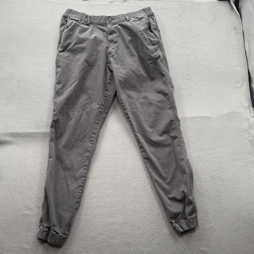 Bearbottom Pants Mens Large (30/28) Gray Jogger Elastic Waist Stretch Casual